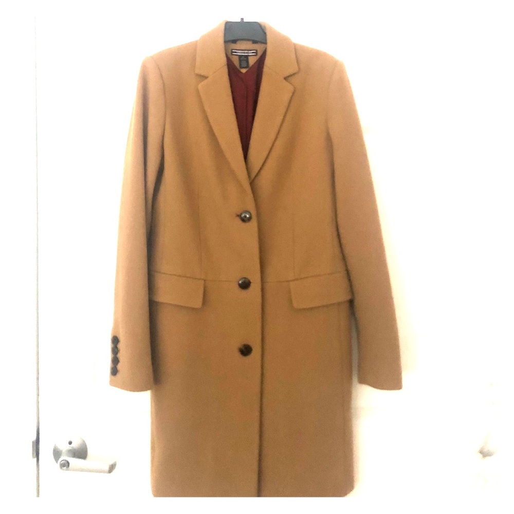 Tommy Hilfiger Camel Midlength Wool Coat